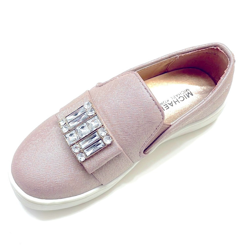 NIB MICHAEL Michael Kors Rose Gold Ivy Cara Loafer Sneakers, Size 11
